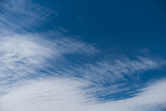Cirrus cloudscape on blue sky panorama