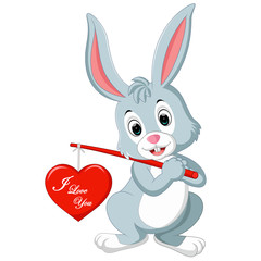 rabbit cartoon with love