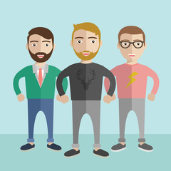 My friend , new friends and best friends. Flat design. Vector illustration.