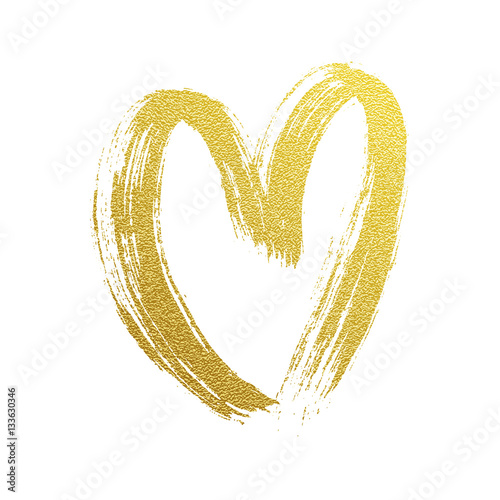 Download "Valentine gold heart hand drawn vector icon" Stock image ...