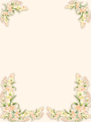 Obraz premium Tuberose - branches, medicinal, perfumery and cosmetic plants. Decorative frame. Wallpaper. Use printed materials, signs, posters, postcards, packaging. Watercolor.