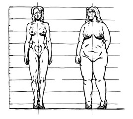 Thick and thin woman