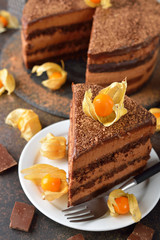 Chocolate cake with Bavarian mousse