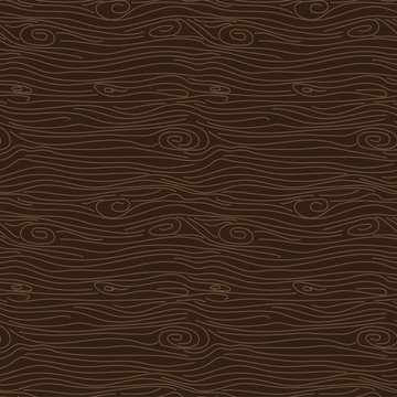 Tree bark brown texture vector seamless pattern.