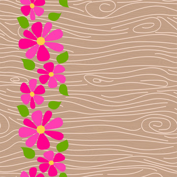 Wood texture vector seamless pattern.