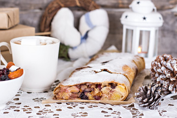 strudel and winter decor