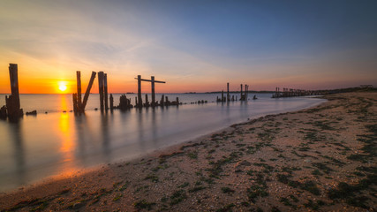 Obraz premium Sandy Hook sunset in New Jersey 