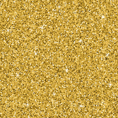 Seamless yellow gold glitter texture. Shimmer background.