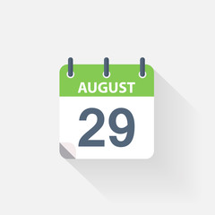 Fototapeta premium 29 august calendar icon