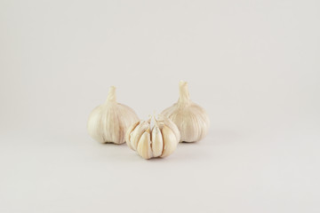 White Garlic on White Background