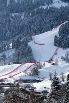 City of Kitzb&uuml;hel with Hahnenkamm and Streif