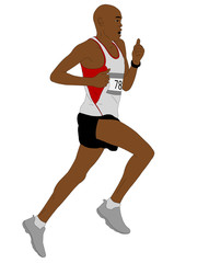 Fototapeta na wymiar detailed illustration of marathon runner - vector