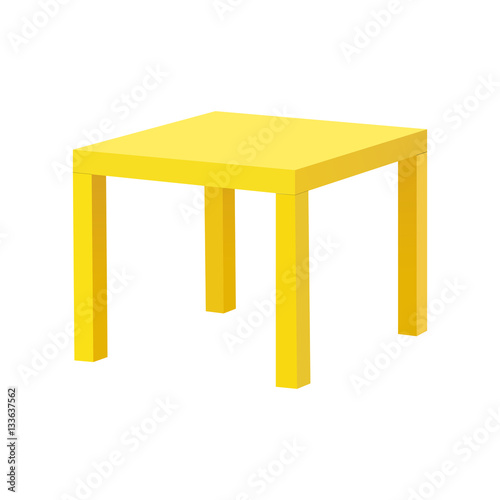"Yellow table isolated on white background. Vector illustration" Stock