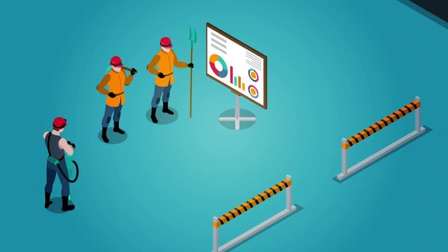 Data mining isometric concept visualization video animation footage