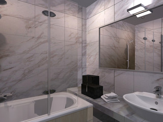 3d rendering of a Bathroom interior.