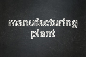 Obraz premium Industry concept: Manufacturing Plant on chalkboard background