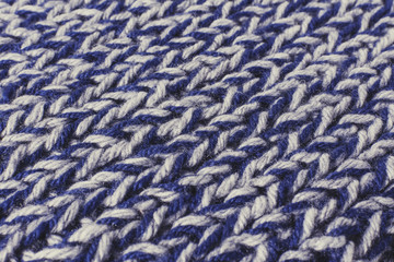 Blue knitted fabric texture