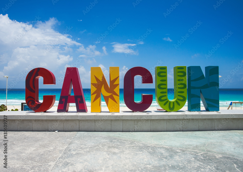 Wall mural the famous cancun sign in mexico - Wall murals