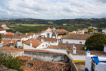 Fototapeta premium Portugal Obidos village / Portugal の城壁に囲まれた小さな村Obidos の風景