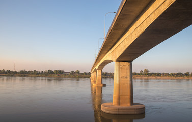 The Friendship Bridge at the mekong river in the town of Nong Kh