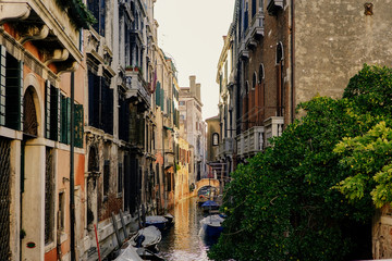 Fototapeta na wymiar Historic houses of the Grand Canal in Venice