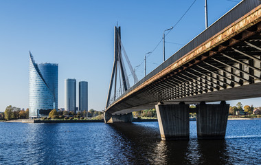 Riga, Bridge across the river Daugava