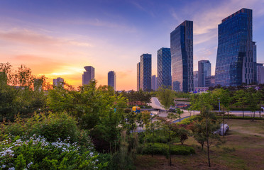 Fototapeta na wymiar Songdo Central Park in Songdo