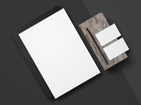 Corporate Identity. Branding Mock Up. Set of elements on a gray background. Blank objects for placing your design.