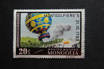 Obraz premium mark Mongolia - aircraft, balloons
