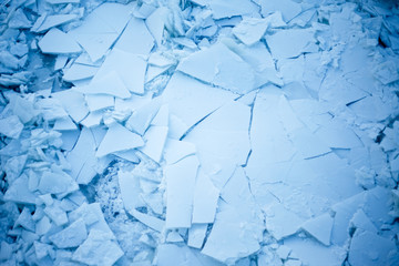 Cracked ice on the river