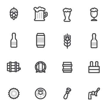 beer vector icons, labels, signs. symbols and design elements , restaurants, pubs, cafe