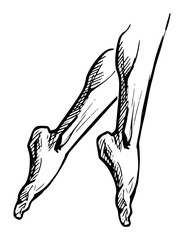 legs on pointe, tiptoe
