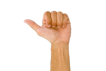 Hand doing symbol like on white background