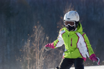 The young mountain skier