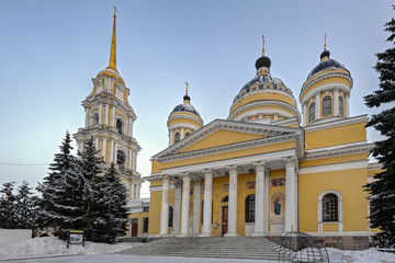 Fototapeta na wymiar Transfiguration Cathedral in the town of Rybinsk, Russia
