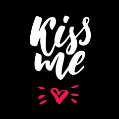 Fototapeta premium Valentine s Day vector lettering . Isolated handwriting calligraphy love