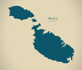 Obraz premium Modern Map - Malta MT illustration