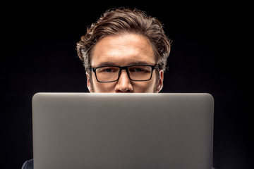 Businessman using laptop