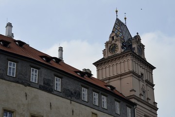 Obraz premium Architecture from Brandys nad Labem castle and cloudy sky