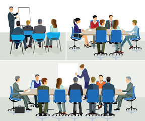 Business Seminar, Referent mit Präsentation