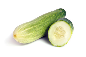 Fresh cucumber isolated on white background