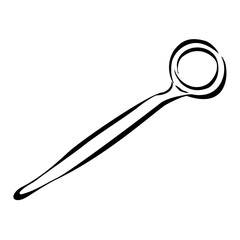 Dental mirror line illustration.
