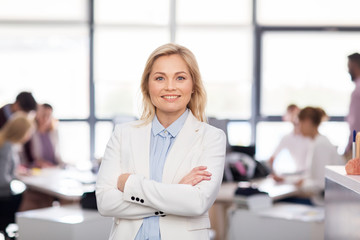 smiling businesswoman at office