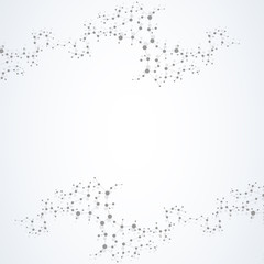 Structure molecule and communication Dna, atom, neurons. Science concept for your design. Connected lines with dots. Medical, technology, chemistry, science background. Vector illustration