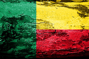 Benin flag with grunge texture