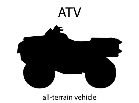 Silhouette of ATV. Vector isolated object. Design element.
