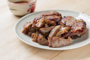 pork steak with thai style sauce