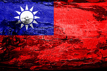 Republic of china flag with grunge texture