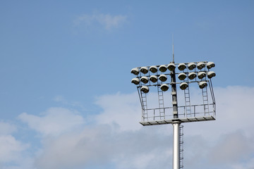 Lighting in Stadium with sky. 