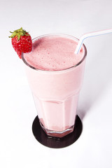 Strawberry Milkshake isolated on white background